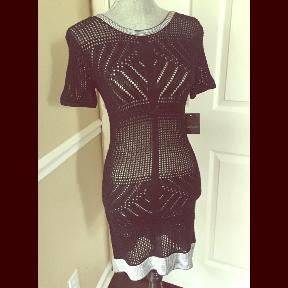 Nanette Lepore Crazy Wild dress Black NWT XS